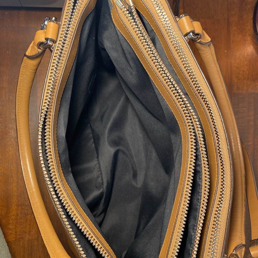 Coach Borough 30348 Tan Camel Leather Satchel Shoulder Bag - Picture 7 of 16